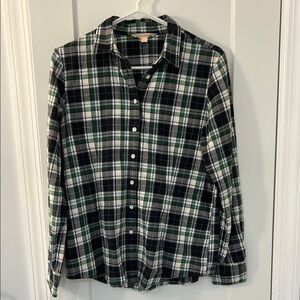 Brooks Brothers Green and Black Plaid Button Down Shirt